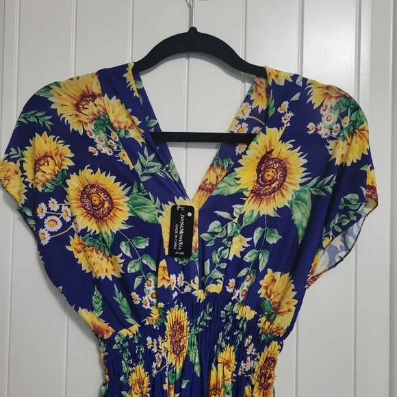 Navy sunflower dress - Picture 2 of 4